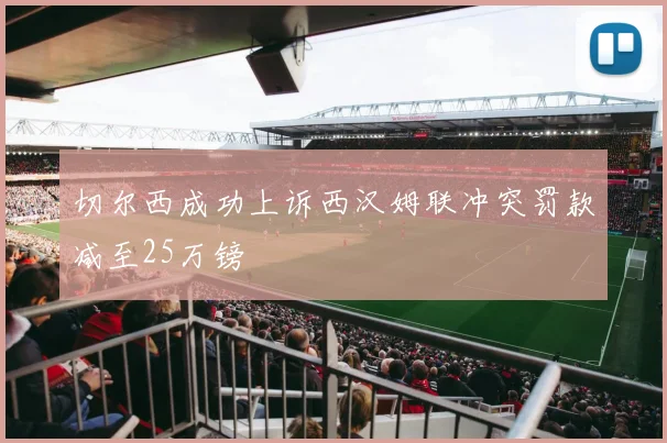 切尔西成功上诉西汉姆联冲突罚款减至25万镑